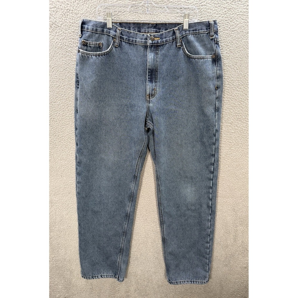 Full Blue Jeans Mens 38x32 Blue Denim Relaxed Fleece Lined Workwear Chore Barn